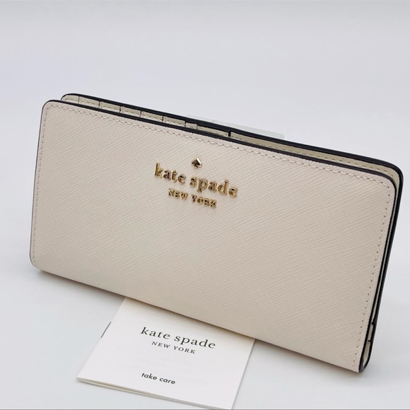 Kate Spade Slim Bifold Wallet Pearl White - Picture 5 of 7